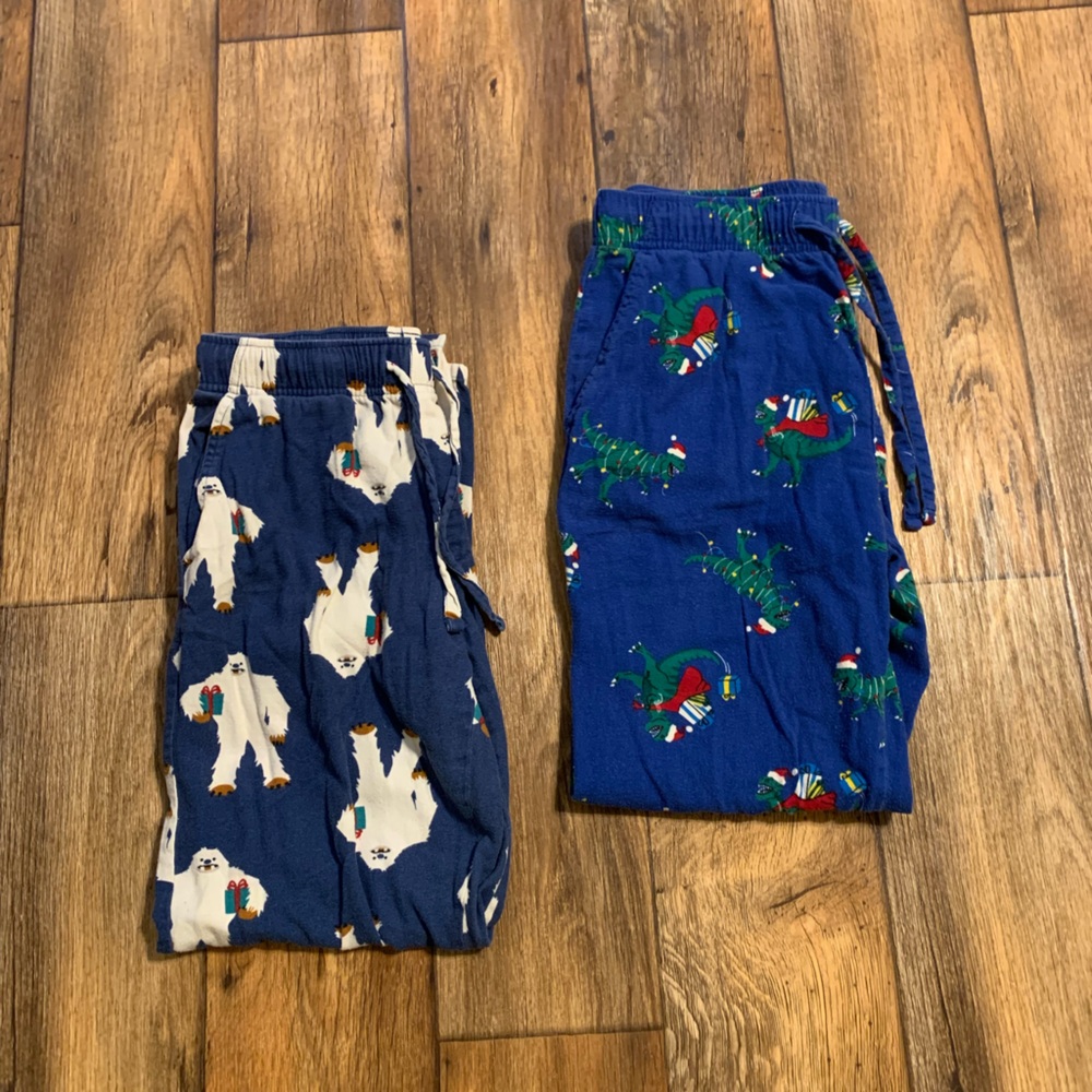 Old Navy Christmas/Holiday Pajama Bottom bundle - 1 small & 1 medium